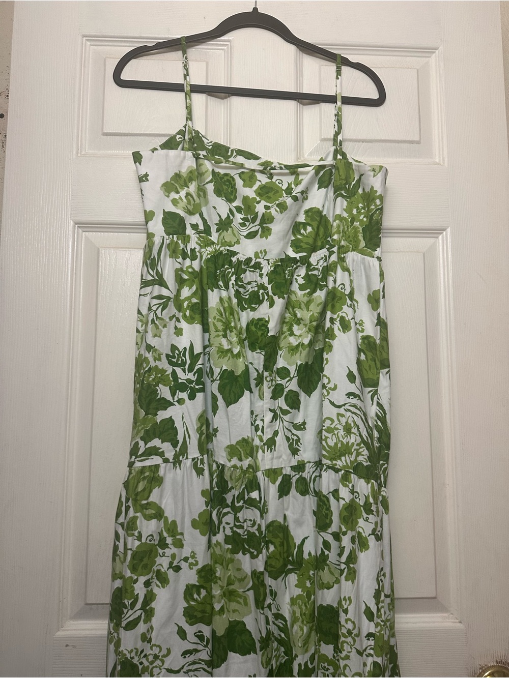 Reformation White Maxi Dress with Green Floral Print - Picture 4 of 8